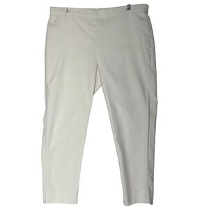 Preston & York White Cropped Pants Stretch Career‎ Casual Size L